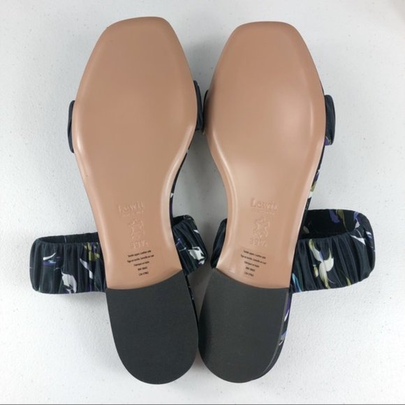 Lewit Elena Rushed Slide Navy Floral Sandals 39.5 - Picture 9 of 9